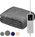 Sleep Comfort Elektrische Deken 1 persoons - 180x130 cm - Fleece - Grijs