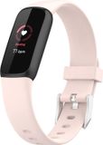 By Qubix - Compatible Fitbit Luxe bandje - Siliconen sportbandje met gesp - Maat Large - Licht roze