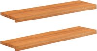 vidaXL Trapmatten 2 st Licht Bruin 90 x 30 x 2 cm Massief beukenhout