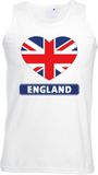 Bellatio Decorations Shoppartners Bv Engeland singlet shirt/ tanktop met Engelse vlag in hart wit heren L