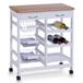 Zeller 13774 keukentrolley, wit/bamboe-decor, MDF, ca. 66 x 36 x 76 cm