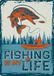 Plenty Gifts Metalen Blikken - Wandbord - Fishing is My Life - 20 x 16 x 0.5 cm