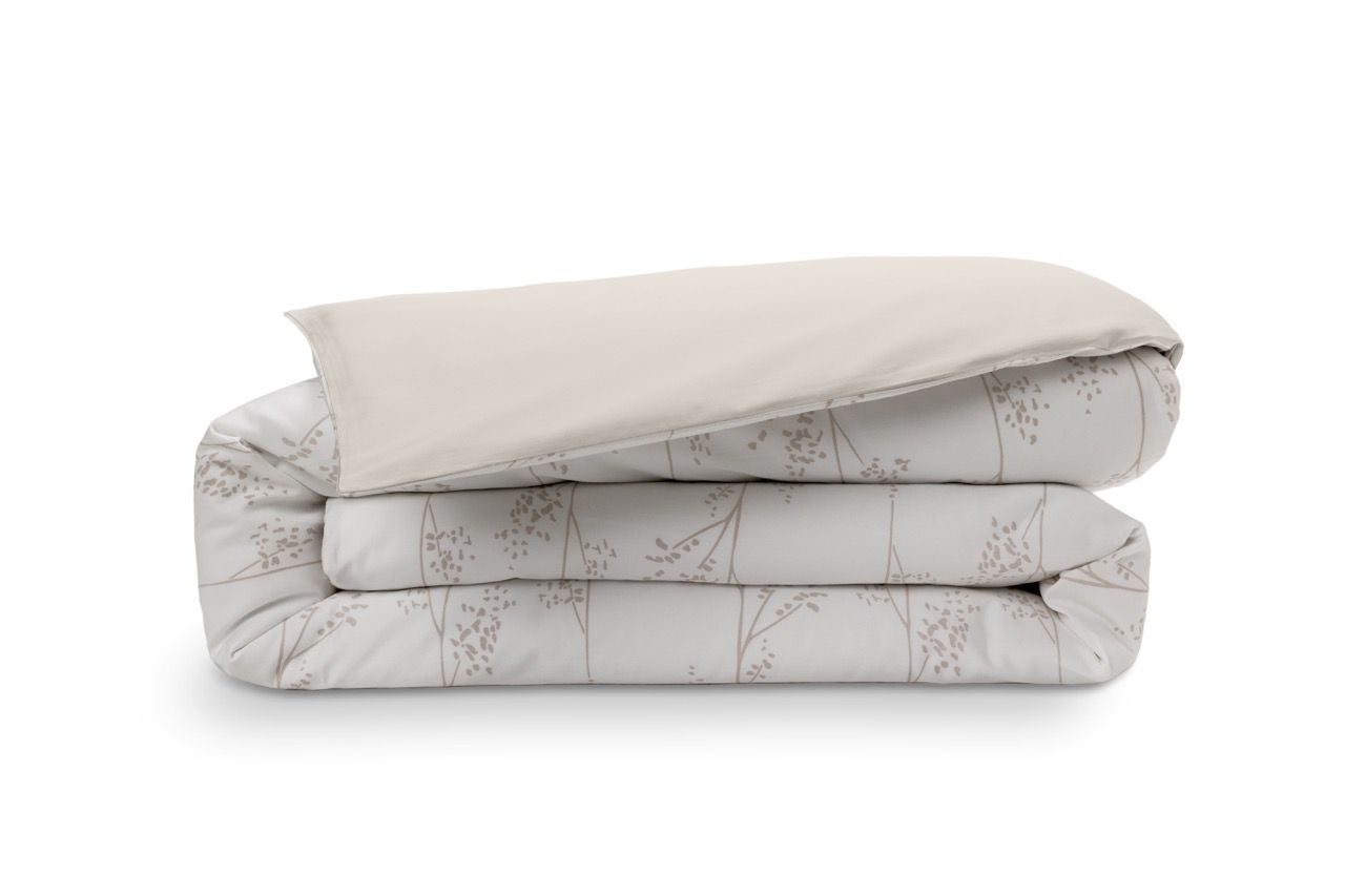 Emma Satijn Dekbedovertrek - 240x220 cm - Beige Bloemboom & Beige