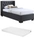 Vente-unique Bedframe stof grijs 90 x 200 cm