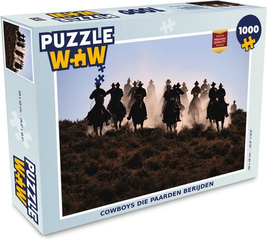 MuchoWow Puzzel Cowboys die paarden berijden - Legpuzzel - Puzzel 1000 stukjes volwassenen