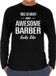 Bellatio Decorations Awesome Barber - geweldige barbier cadeau shirt long sleeve zwart heren - beroepen shirts / verjaardag cadeau M