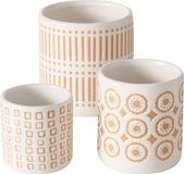 Boltze Home Bloempot set 'Idale' 3-delig Dolomite dia.9x10cm, dia.7x7cm, dia11x12cm
