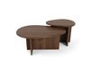 Lot de 2 tables basses gigognes en bois contreplaqué noyer