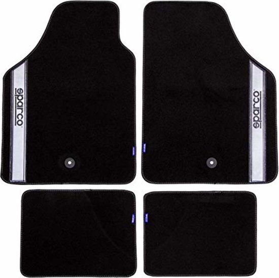 Sparco Automatten Universeel set van 4 - Stof - Zwart met Grijs