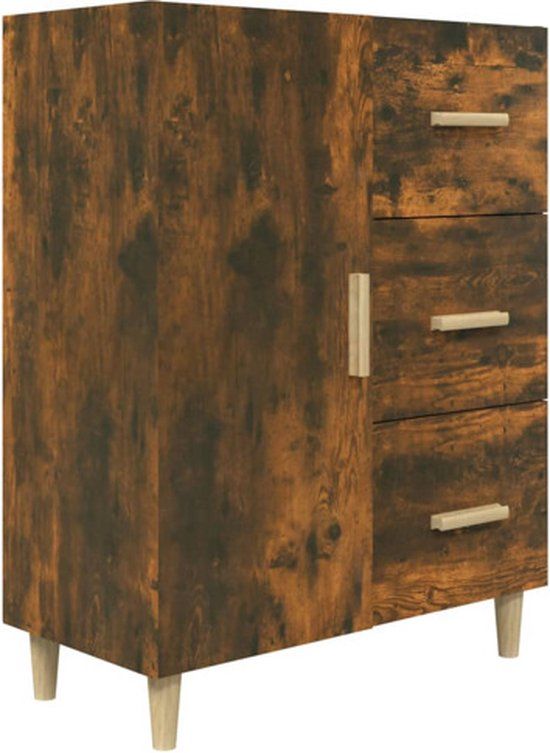 vidaXL Dressoir 69,5x34x90 cm bewerkt hout gerookt eikenkleurig