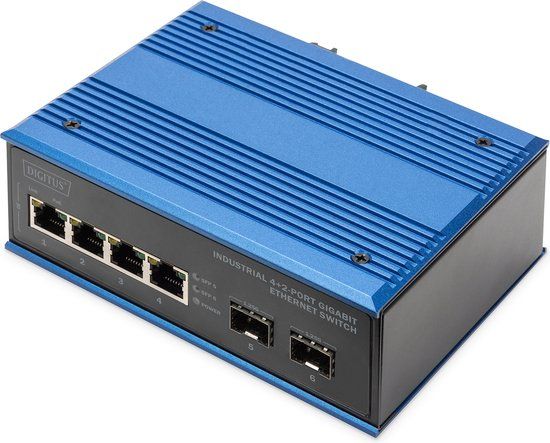 Digitus DN-651148 netwerk-switch - Gigabit Ethernet - Zwart/Blauw