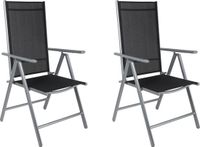 Casaria Aluminium Tuinstoel 2 stuks Inklapbaar Zilver