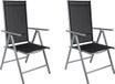 Casaria Aluminium Tuinstoel 2 stuks Inklapbaar Zilver
