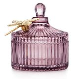 AmeliaHome Dragonfly Opbergdoos met deksel, organizer van glas, cosmeticatendoos, Libelle, 10,5 x 11,9 cm, oudroze
