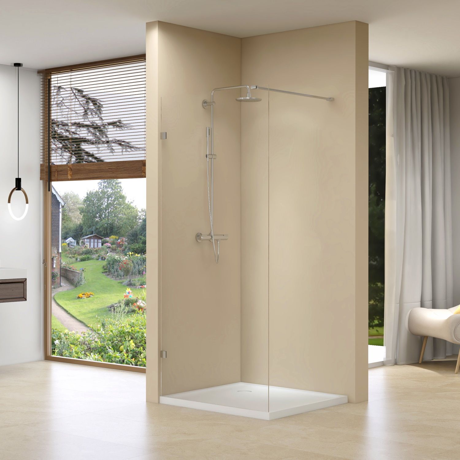 van Rijn Inloopdouche st01 108x200 cm helder glas 8 mm chroom
