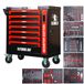 BM TOOLS Monster-Edition-Red chariot d'atelier 9/7 tiroirs pleins, 1 porte et 1 tiroir vertical, 257 outils, sur roulettes, orange