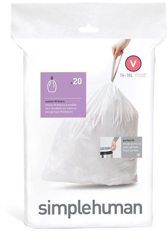 Simplehuman Code V Afvalzakken - 18 liter - 20 stuks - Blauw