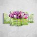 Homemania Afbeelding bloemen 5 natuur van woonkamer, meerkleurig, 100 x 3 x 60 cm, HM205PKNV-276, polyester, hout