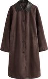 Next - Dames - Petite trenchcoat van imitatiesuède - Petite - Bruin