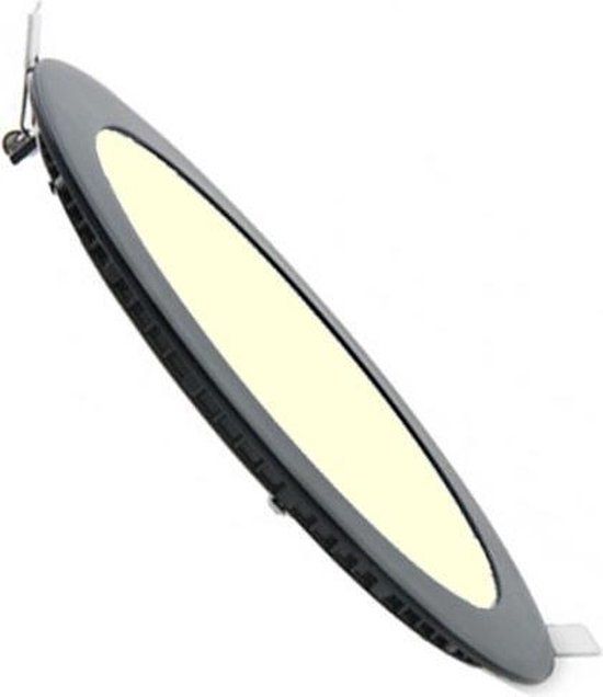 LED Downlight Slim - Inbouw Rond 6W - Dimbaar - Warm Wit 2700K - Mat Zwart Aluminium - Ø120mm