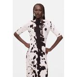 Desigual midi jurk met koeienprint - ecru