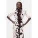 Desigual midi jurk met koeienprint - ecru