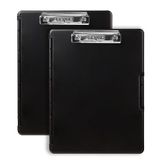 Dexas Slimcase2 Klembord - 2 stuks met zijopening, zwart met chromen clip. Organiseer in stijl voor thuis, school, werk of ambachten. Ideaal voor leraren, verpleegkundigen, studenten, thuisonderwijs.