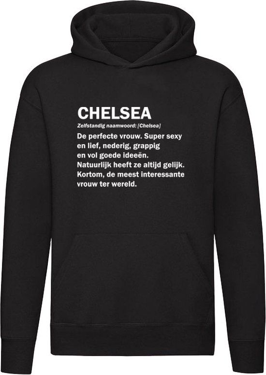 Chelsea Grappige Hoodie - Zwart - Unisex - Katoen - Cadeau