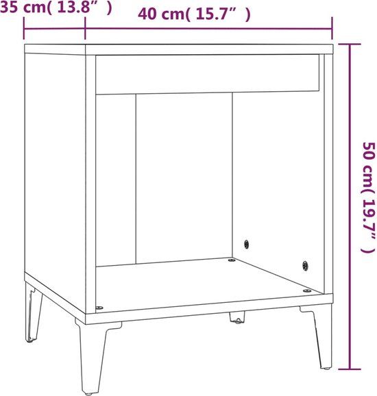 vidaXL Nachtkastjes 2 stuks 40x35x50 cm Hoogglans wit
