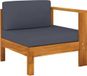 Banc d'angle avec 1 accoudoir bois d'acacia massif gris foncé