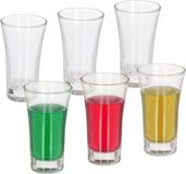 Relaxdays shotglaasjes set van 6 - borrelglaasje 6 cl - likeurglazen glas - tequila glazen