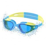 Seaflar Kinderzwembril voor jongens en meisjes, condensvrij en lekvrij, uv-bescherming, heldere lens, verstelbare riem, groot gezichtsveld, geschikt voor kinderen van 3 tot 14 jaar, groen/geel-blauw