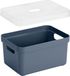Sunware Opbergbox - mand - donkerblauw - 5 liter - kunststof - transparante deksel - 25 x 18 x 12 cm