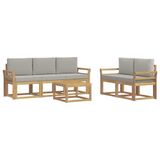 vidaXL Buiten bankenset 6 st Wit en Lichtgrijs Polyester