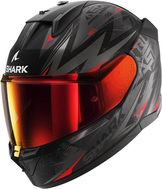 Shark D-SKWAL 3 Blast-R Mat Zwart Antraciet Rood KAR Integraalhelm - Maat XXL