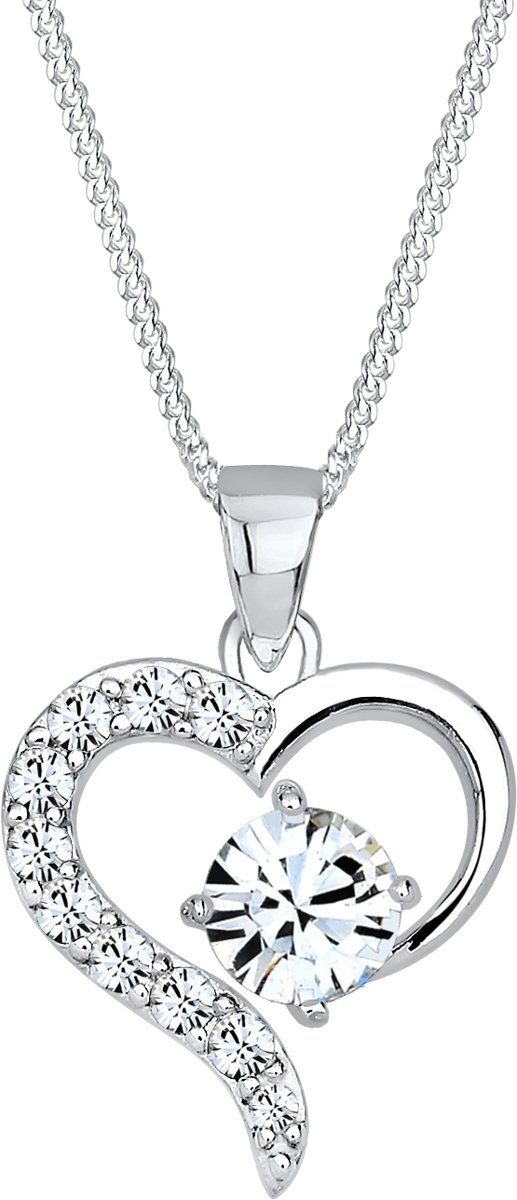 Elli Necklace Heart Swarovski Crystal 925 Sterling Silver