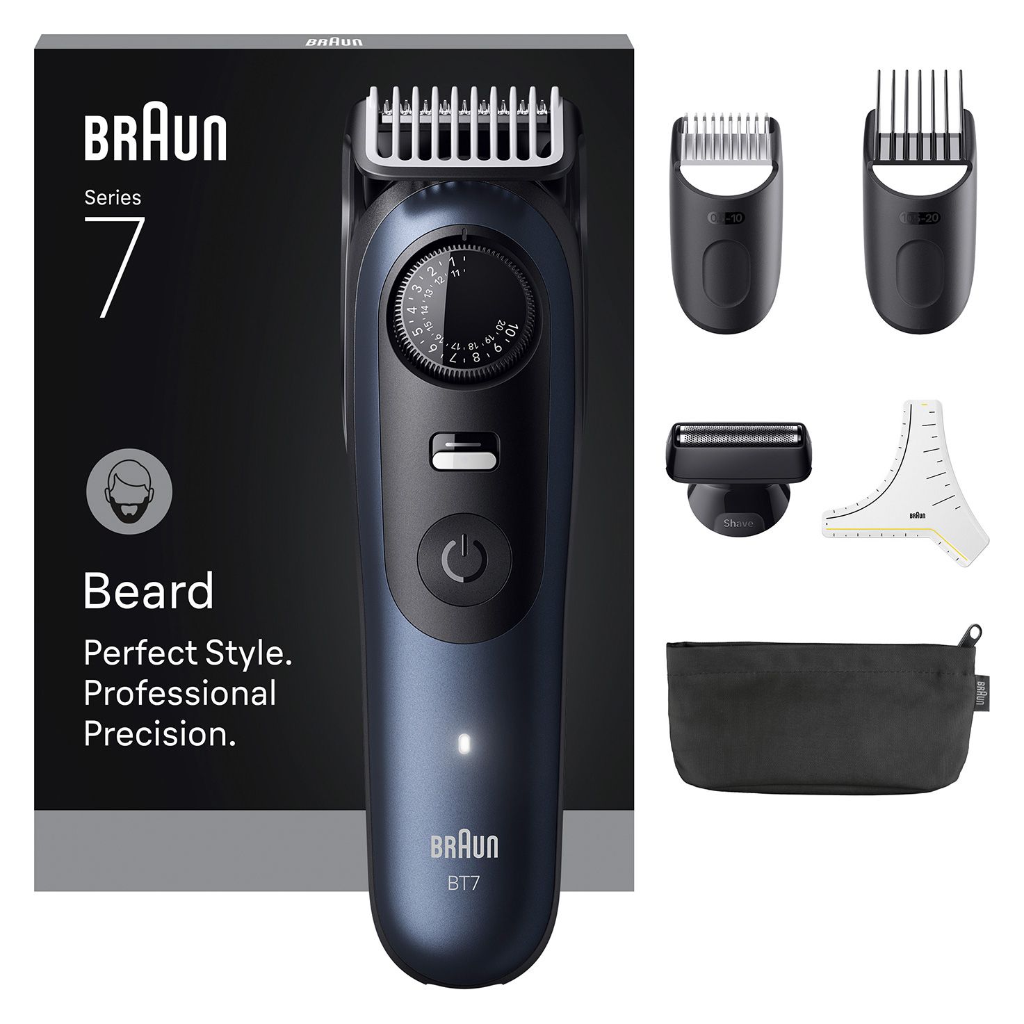 Braun Series 7 BT7520 Baardtrimmer - 40 Lengtes - Blauw