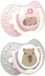 Difrax LOVI Sucette Dynamique - Classy - 18+ Mois - Capibara - Rose & Gris - 2 Pièces
