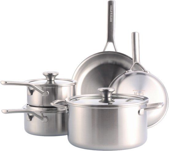 Merten & Storck Pannenset met Keramische Antiaanbaklaag - 8-delig - Zilver