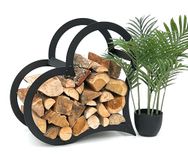 DanDiBo Houtrek voor houtkachel, metaal, zwart, staand, hartvormig, 52 cm