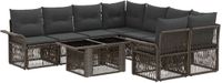 vidaXL Tuinbank Set 9 st Grijs en Donkergrijs Polyrattan