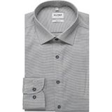 OLYMP Level 5 body fit chemise - longueur de manche 7 - structure - bleu marine - Repassage facile - Tour de cou : 41