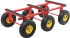 Roulettes de meubles tout terrain - Chariot de transport pour meubles lourds - Six roues - Capacité de charge 544 kg - Pneus pleins de 25,4 cm - Plateforme de 90x46 cm - Rouge