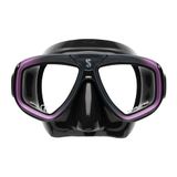 Scubapro Zoommasker, zwart/paars, ontspannerset voor duiken in koud water, uniseks, volwassenen, meerkleurig, eenheidsmaat