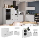 Vicco Keuken Fame-Line, Wit Landhuis/Wit, 380 cm zonder werkblad