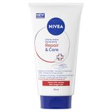 NIVEA 3-in-1 handcrème, zeer droge en ruwe huid (1 x 75 ml), hydraterende handverzorging, rijke en vetvrije formule, vochtinbrengende crème met dexpanthenol