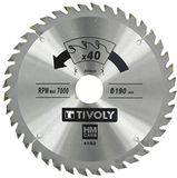 Timoly Xt50514004183 cirkelzaagblad met 190 mm diameter, boring 30 mm, 40 tanden van hardmetaal, verloopring Ø 20 mm