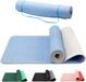 Markenlos Physio Premium yoga mat, gym mat, fitness mat, training mat, blauw, 6 mm, 183 x 61 cm, TPE gel, anti-slip, anti-bacterieel, inclusief draagriem