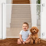 Elzusha - Barrière d'escalier roulante - 80x130 CM - Barrière de sécurité pour bébé et animaux domestiques