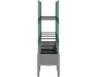 vidaXL Plantenbak met latwerk 160x40x142,5 cm polypropeen lichtgrijs